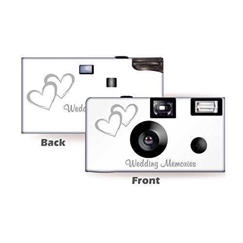 5 Coupled Hearts Wedding Disposable Cameras, Anniversary, Single use, Flash WM-50346-C