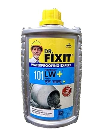 Dr.Fixit 101 Pidiproof LW+ Integral Liquid Waterproofing Compound for Concrete and Plaster (200 ml pack of 4)