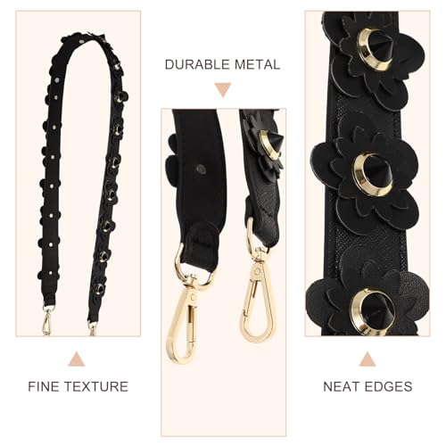 Image of TENDYCOCO Crossbody Strap 24.60 Inch Pu Flower Purse Strap Lightweight Replacement Shoulder Belt for Handbags Tote Bags Adjustable Stylish