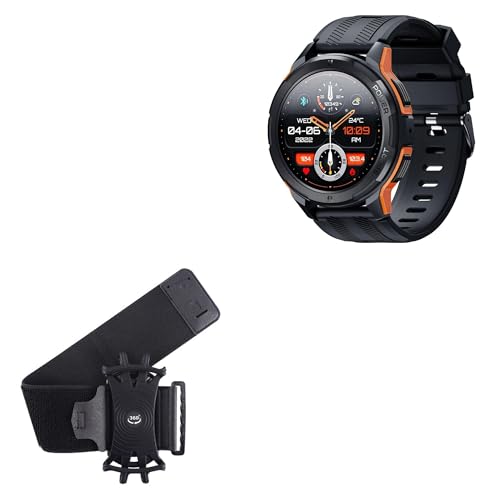 BoxWave Holster Compatible with Oukitel BT10 - ActiveStretch Sport Armband, Adjustable Armband for Workout and Running - Jet Black