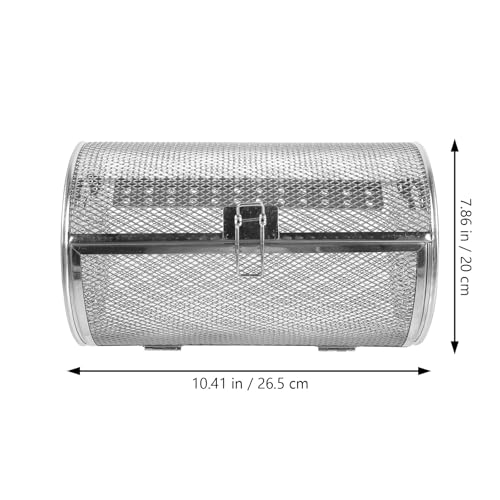 Panier de gril en acier inoxydable argenté durable pour cuisson rotative