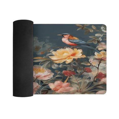 Flowers Birds desk pad grande impermeable 30x60 cm miniatura 3