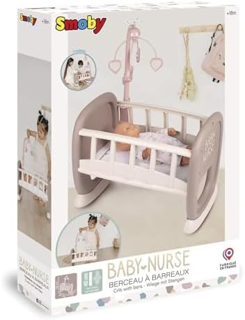Smoby, 220372, Baby Nurse Sallanan Bebek Karyolası/Beşiği, Dönenceli, Baby Nurse Rocking Baby Cot/Cradle - Görsel 2