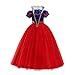 Produktbild ELSA & ANNA® Mädchen Prinzessin Kleid Verrücktes Kleid Partei Kostüm Outfit DE-SNWRED03 (4-5 Jahre, Rot)