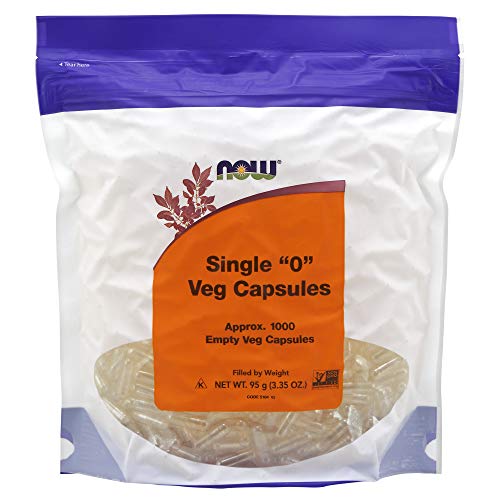 NOW Supplements, Empty Vegetarian Capsules, Single "0", Filled by Weight, Non-GMO Project Verified
