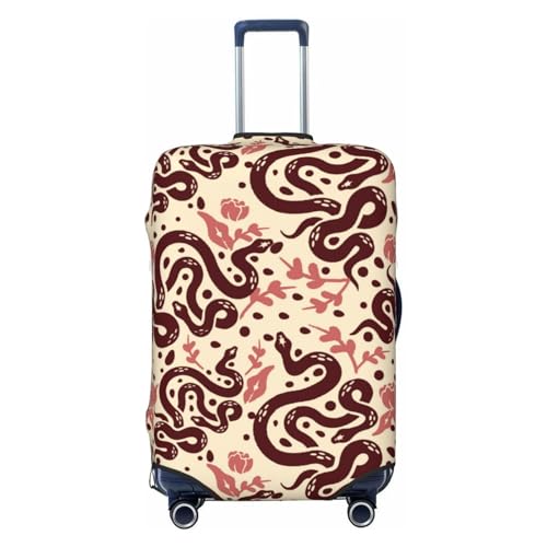 Simple Cute Snake Flower Yellow Luggage Cover Protector Anti-Scratch Washable Fits 18-32 Inch Luggage-Small - Main Image