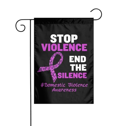 Domestic Violence Awareness Month Purple Ribbon Flag 12x18in Garden Flags Outdoor Welcome Sign Holiday Party Yard House Decoration Banner