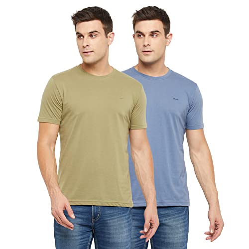Image of Orewa by OKANE Men's Solid Round Neck Cotton T-Shirt (Pack of 2)