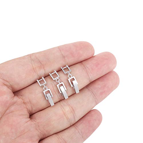 Weimanjewelry Silver/Gold/Rose Gold Plated 3Pcs Fold Over Clasp Set For Bracelet Or Necklace Jewelry Extender (White Gold 3Mm) #TOP5