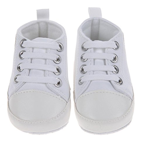 Amazingdeal 1 par de sapatos esportivos para meninos e meninas com punhos para crianças, Branco, 12