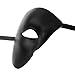 L.M.K Roman Phantom of Opera Masquerade Mask - Metallic Black Venetian Masquerade Mask