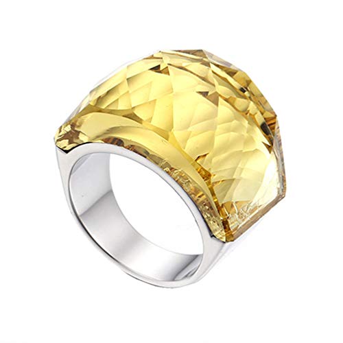 Image of HIJONES Men Women Stainless Steel Cubic Zirconia Royal Crystal Rings Wrap Band Cocktail Style