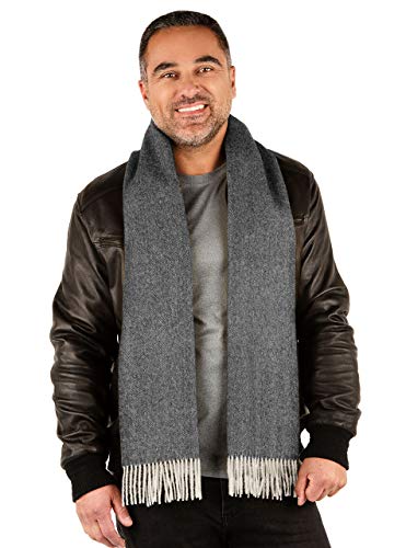 Inca Fashions - Herringbone Alpaca Scarf - 100% Baby Alpaca (Charcoal Herringbone)2