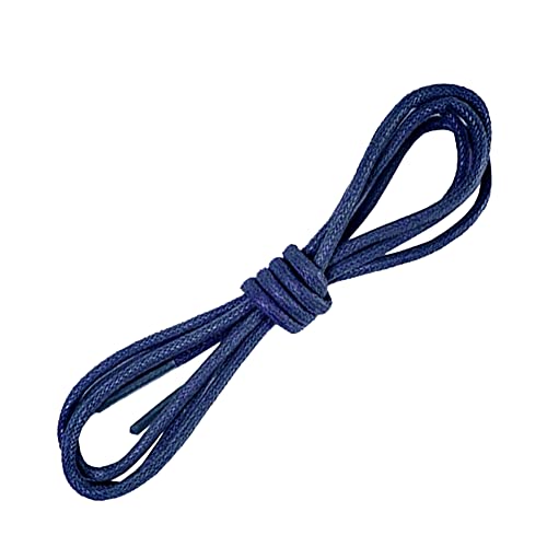 Round Waxed Shoelaces Oxford Dress Canvas Sneaker Shoe Laces Unisex 60Cm, Navy Blue #TOP20