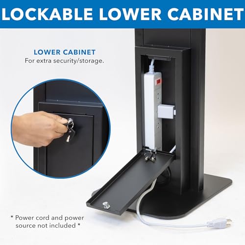 Image of Mount-It! Anti-Theft iPad Floor Stand Kiosk, Locking Tablet Floor Stand for iPad Gen 7-11 & A16, Air & Pro (10.2 inch-11 inch), Commercial Kiosk for Retail, Lobby & Trade Show, Black