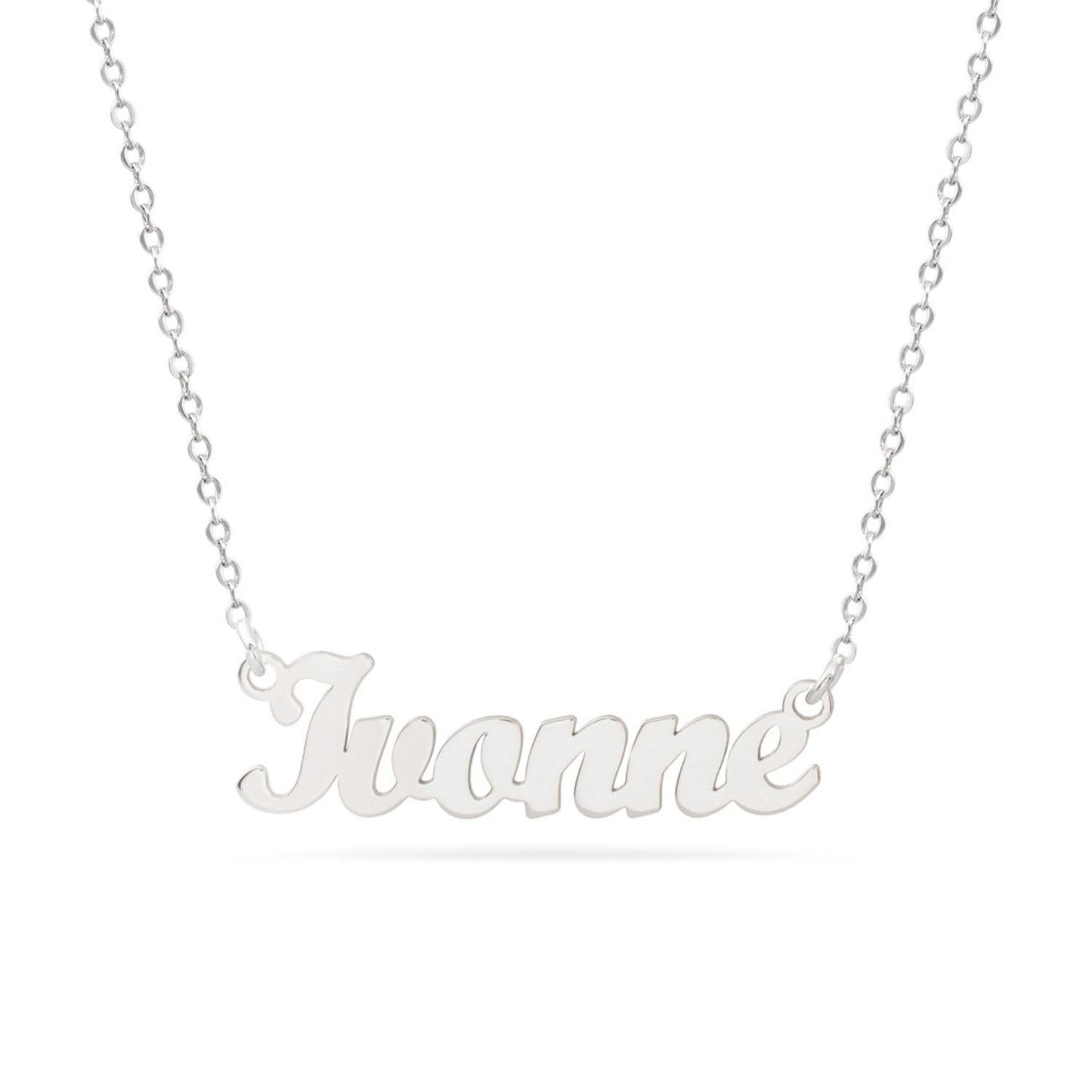 Collar con Nombre Personalizado en Plata de Ley 925 | Joya Artesanal Hecha en España | Regalo para Mamá, Abuelas y Amigas (Clásico Plata)