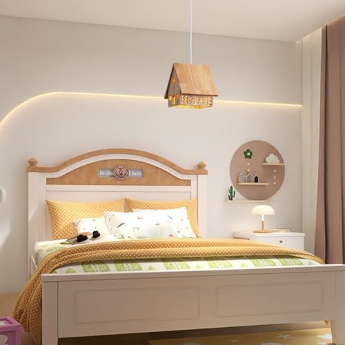 Lámpara colgante nórdica de madera para comedor y dormitorio moderna 4