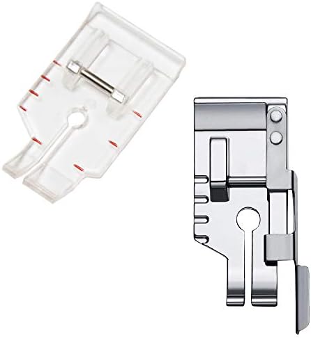 1/4 inch Presser Foot Quilting Patchwork Foot with Edge Guide, 1/4 Inch Clear View Quilting Presser Foot, Fit for Singer Brother Babylock Janome Simplicity Low Shank Sewing Machine（2pcs）