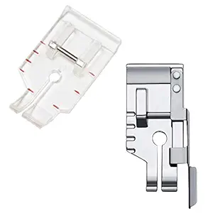 1/4'' Quilting Patchwork Sewing Machine Presser Foot with Edge Guide, 1/4 Inch Clear View Quilting Presser Foot, Fit for Singer Brother Babylock Janome Simplicity Low Shank Sewing Machine2pcs