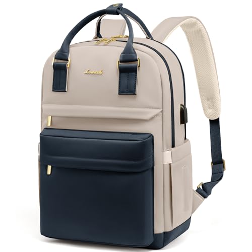Image of LOVEVOOK Laptop Backpack for Women Men, 17.3 Inch Laptop Bag with USB Port Fashion Waterproof Backpacks Teacher Nurse Stylish Travel Bags Vintage Daypacks for College, Work