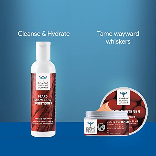 Image of Bombay Shaving Company Men's Cordless Beard Trimmer with beard shampoo, beard softener & Magnetic Opener | 20 length settings, Flash Charging