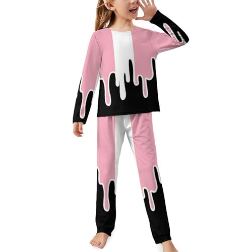 Trans Pride FlagChildren's Pajama Set Round Neck Long Sleeve Top + Pants Two-piece Set