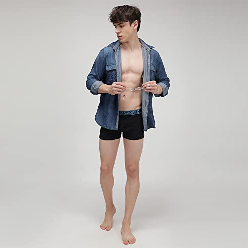 Image of sporto Men's Mid-Rise Super Soft & Comfortable Solid Cotton Square Trunks with No-Fold & No-Pinch Elastic Waistband (Combo Pack)