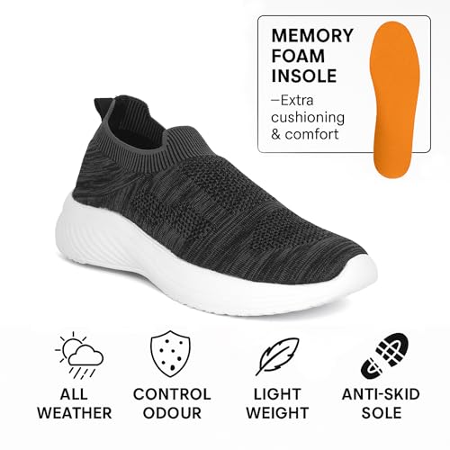 Image of Shinewalk Cruise Men's Lightweight Slip-On Walking Shoes | Breathable Knit Upper, Soft Memory Form Sole & All-Day Comfort.