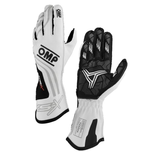 Ompracing Omp Kart KS-X FIA 8877-2022 Gants Blancs Taille L, Noir