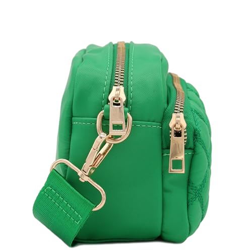 Image of FashionPuzzle Quilted Nylon Crossbody Bag with Wide Strap