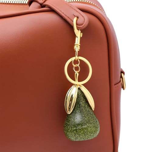 Image of Fruit Bag Charm Keychain - Gold Key Chain, Cute Purse Handbags Accessories - Beautiful Gift for Women