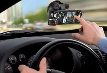 Indigi® HD 2.7" LCD Dual Camera Rotated Lens Vehicle DVR Driving Recorder Car Black Box