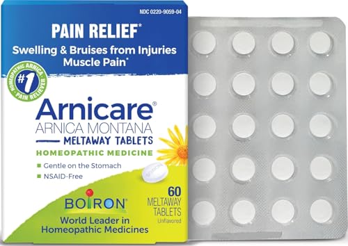 Image of Boiron Arnicare Tablets for Pain Relief from Muscle Pain, Joint Soreness, Swelling from Injury or Bruises - 60 Count