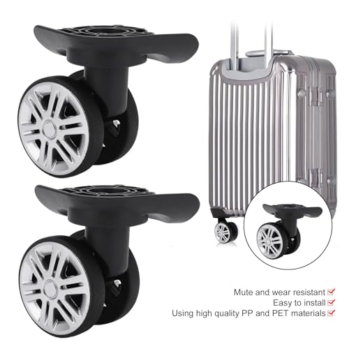 4Pcs 360 Swivel Wear-Resistant Luggage Wheel, Replacement Repair Wheels for Mute Suitcases, Double Row Plastic Wheel Set for Suitcase Kit2