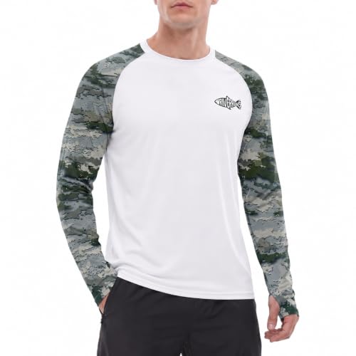 Riverruns Men's Camo Raglan Sleeve Graphic Shirt, UPF50+ Outdoor Top - image 1