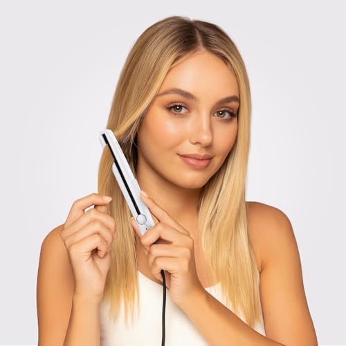 TIRI Mini Togo Travel Plancha de Pelo, Placas de Turmalina y Cerámica, 400°F, Blanco miniatura 4