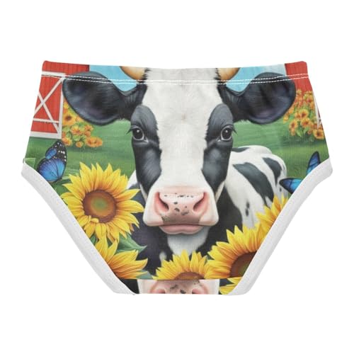 Durable Girls Underwear Toddlers 2t Cotton Little Girl Panties Cute Black White Cow Sunflowers Kids Briefs Undies2