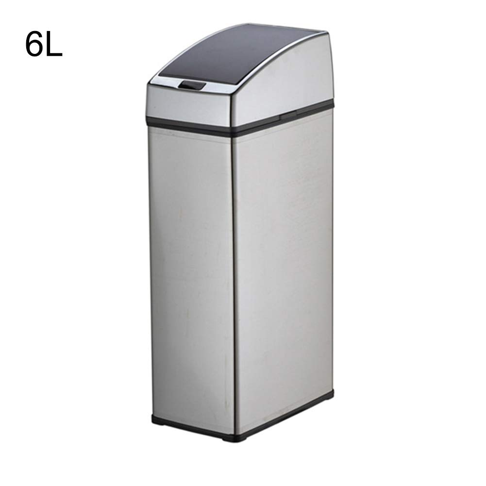 Kitchen Bins Automatic IR Smart Sensor Dustbin Trash GarbageCan Induction Household Waste Bin - Silver 6l