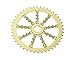Lowrider Bike Flat Twisted Steel Chainring 1/2 X 1/8 44t Gold.