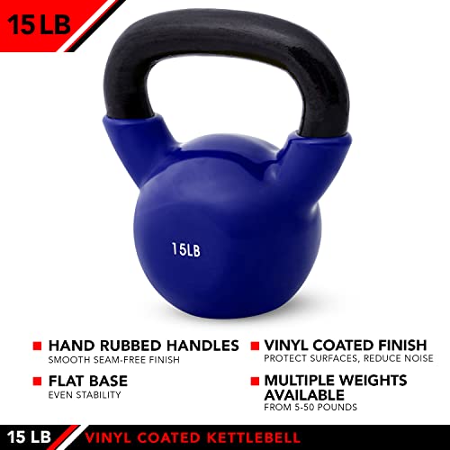 JFIT Kettlebell Weights Vinyl Coated Iron, 15 LB - Image 4