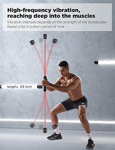 Elastic Fitness Exercise Bar,High Frequency Vibration,Fast Body Shaping And Weight Loss.Resistance Workouts In Home Gym.Muscle Rehabilitation,Aerobic Exercise Fitness Equipment