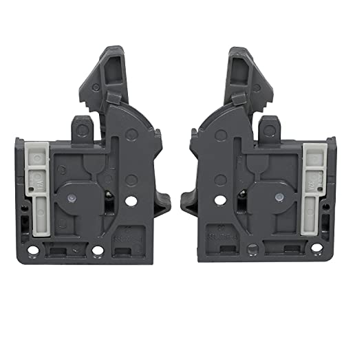 Pair of DTC Undermount Drawer Slide Plastic Front Locking Device, Grey with Screws Included