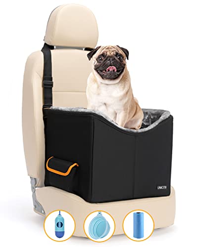 UNICITII-Dog-Car-Seat-for-Small-Dogs-Elevated-Dog-Booster-Seat-Pet-Travel-Carrier-Bed-for-Car-with-Adjustable-Straps-Lookout-Pet-Car-Booster-Seat-for-Small-Dogs-Cats