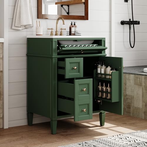 Virubi 24" Bathroom Vanity with Sink,Storage Cabinet with Drawers&Door
