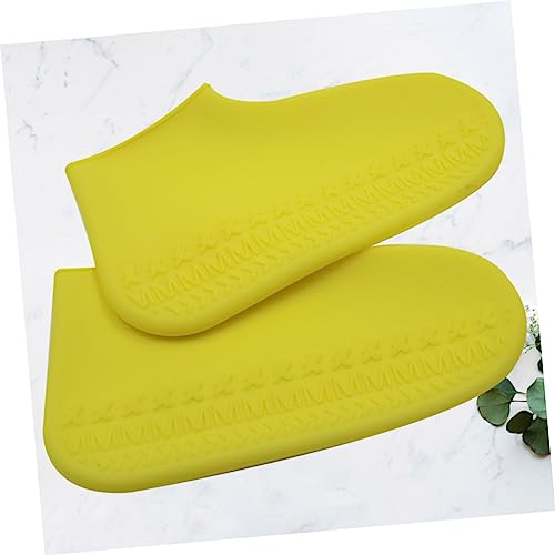Cubiertas para zapatos impermeables KOMBIUDA, 1 par, color amarillo, talla L, para lluvia y nieve, material silicona, antideslizantes miniatura 7