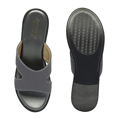 Image of MONROW Inaya Mesh Wedge Heels for Women, Girls | Fancy & Stylish Heel sandals, Casual, Comfortable Fashion Heel Sandal