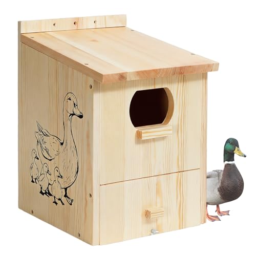 Wood Duck House, Large Duck Nesting Box with Internal Climbing