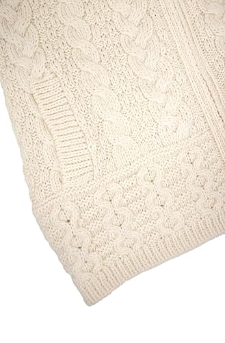 Image of Aran Crafts Irish Women's Double Collar Zip Cardigan (100% Merino Wool)