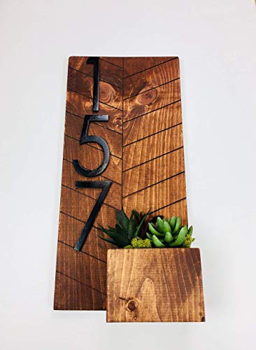 Vertical Address Plaque With Planter, Modern House Numbers For Outside Your Home, Large Address Numbers Sign For House, Waterproof House Numbers Sign, Personalized Address Sign For Yard, Curb Appeal #TOP1