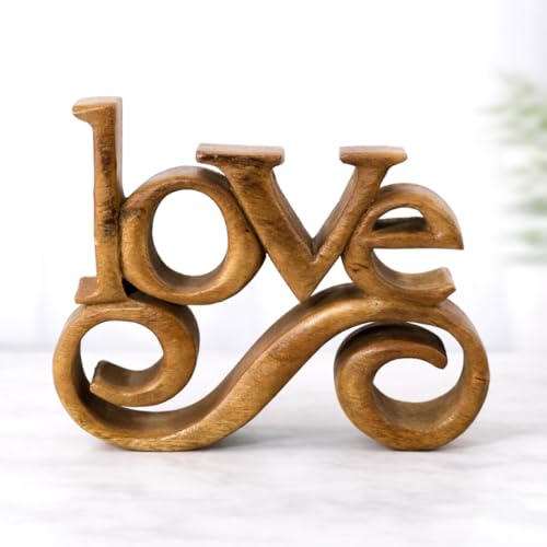 Decozen Wood Heart Sculpture, Gift for Her, Valentines Day Gifts